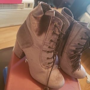Velvet Tie up boots...